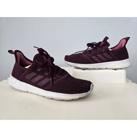 Adidas Cloudfoam Sneakers Women’s 7.5 Red Maroon Knit Lightweight Running - Picture 1 of 7